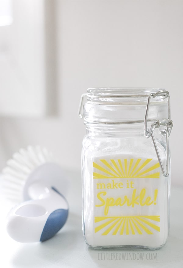 DIY Sink Scrub Recipe and a cute jar to keep it in! | littleredwindow.com
