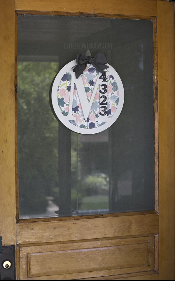 DIY Monogram House Number Door Hanger | littleredwindow.com