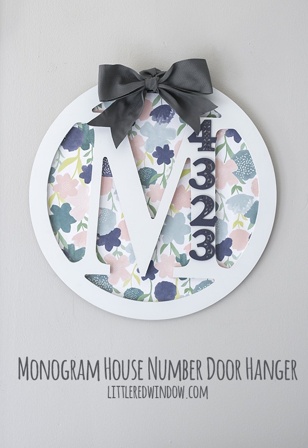 DIY Monogram House Number Door Hanger | littleredwindow.com