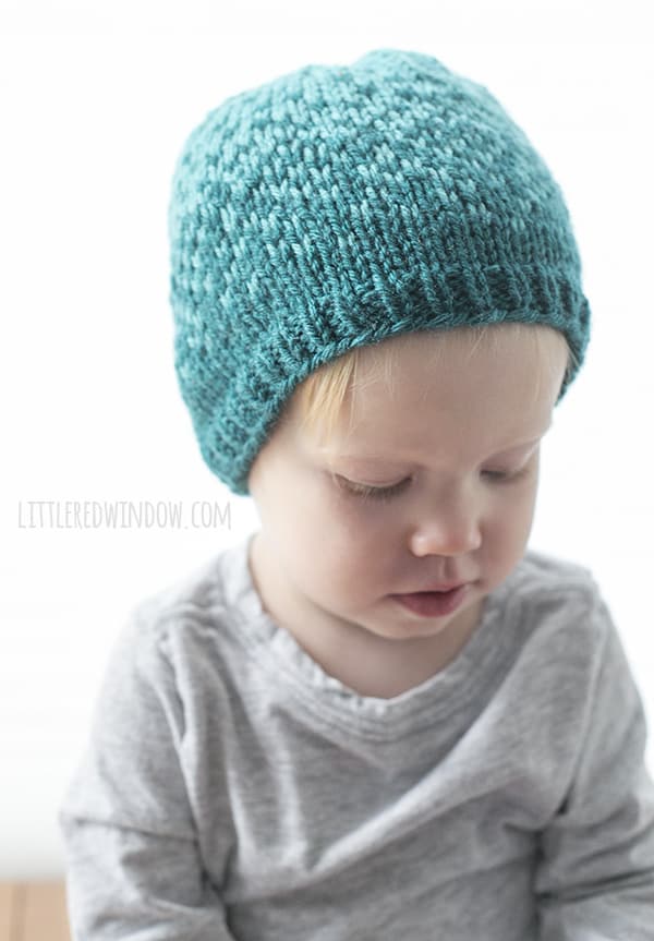 Ombré Hat Fair Isle Knitting Pattern for newborns, babies and toddlers! | littleredwindow.com