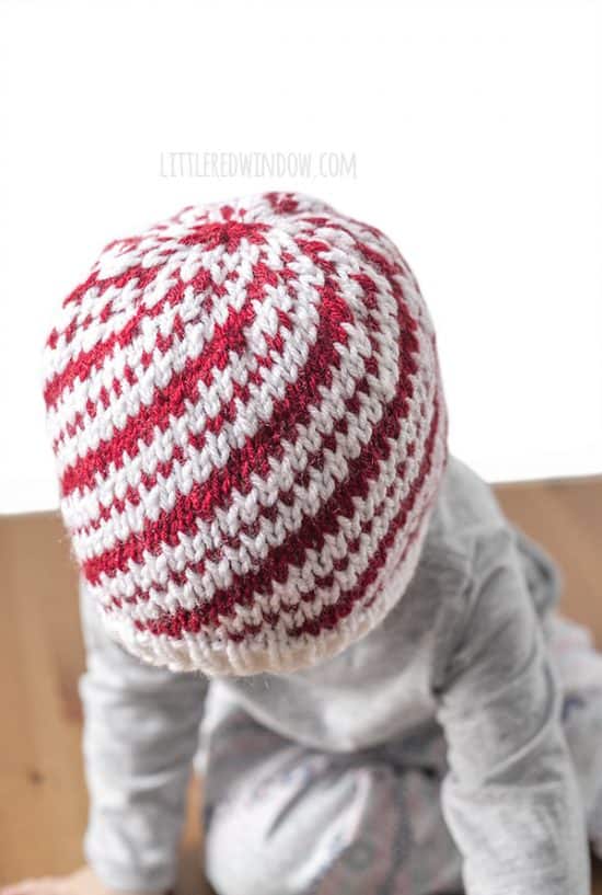 Peppermint Candy Cane Hat Knitting Pattern Little Red Window