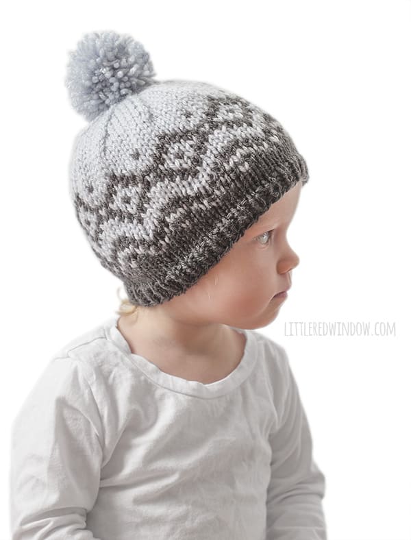 Winter Mountain Hat Fair Isle Knitting Pattern for newborns, babies and toddlers! | littleredwindow.com