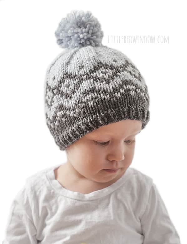 Winter Mountain Hat Fair Isle Knitting Pattern for newborns, babies and toddlers! | littleredwindow.com