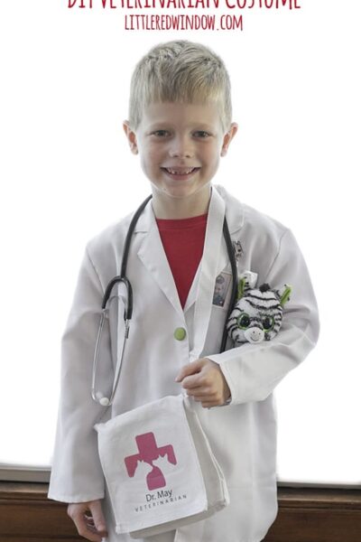 DIY Veterinarian Costume, perfect for your little animal lover for Halloween! | littleredwindow.com