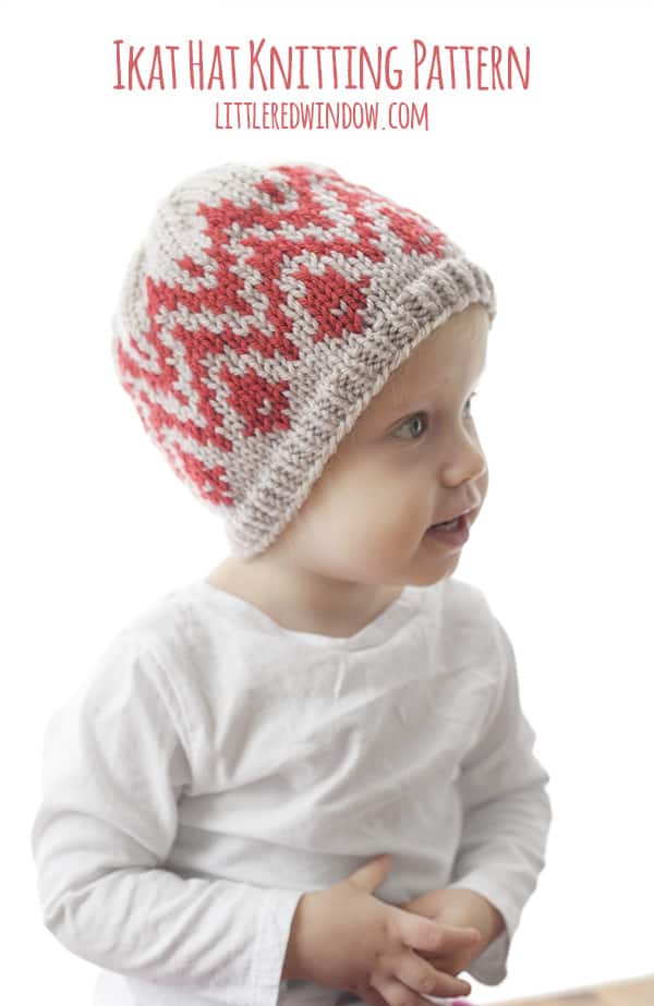 Ikat Hat Knitting Pattern for newborns, babies and toddlers! | littleredwindow.com