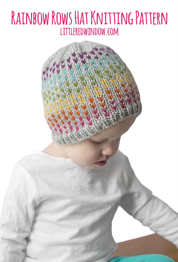 Rainbow Row Hat Knitting Pattern for newborns, babies & toddlers!