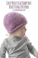 Easy knit flat baby hat