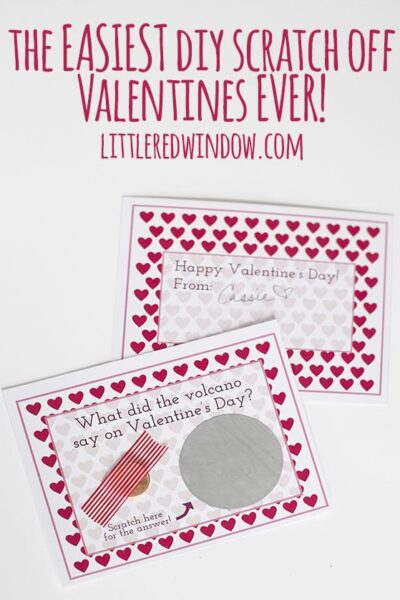 The EASIEST Scratch Off Valentines Day Cards EVER (with free printable)! | littleredwindow.com