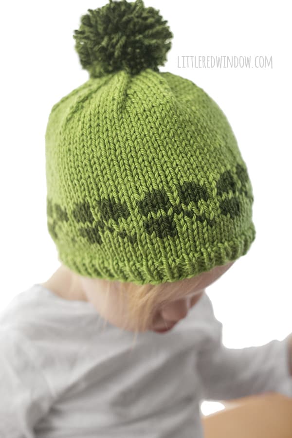 Lucky Shamrock Hat Knitting Pattern, perfect for St. Patrick's day for your baby or toddler! | littleredwindow.com