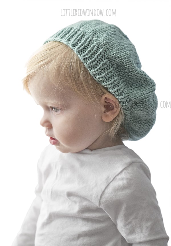 Slouchy Baby Hat Knitting Pattern for your newborn, baby or toddler! | littleredwindow.com
