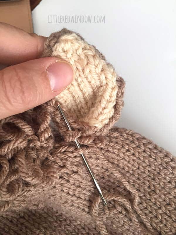 Alpaca Hat Knitting Pattern, instructional photos for assembly