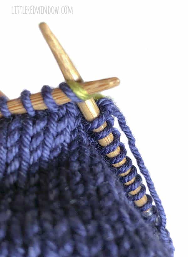 Double Brim Hat knitting pattern process photo