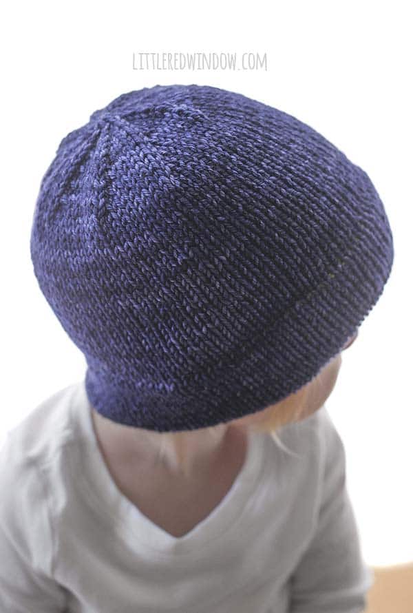 Extra Warm and Cozy Double Brim Hat Knitting Pattern, this cute pattern has a double thickness brim with fun contrast color inside to keep your little one extra toasty this winter!