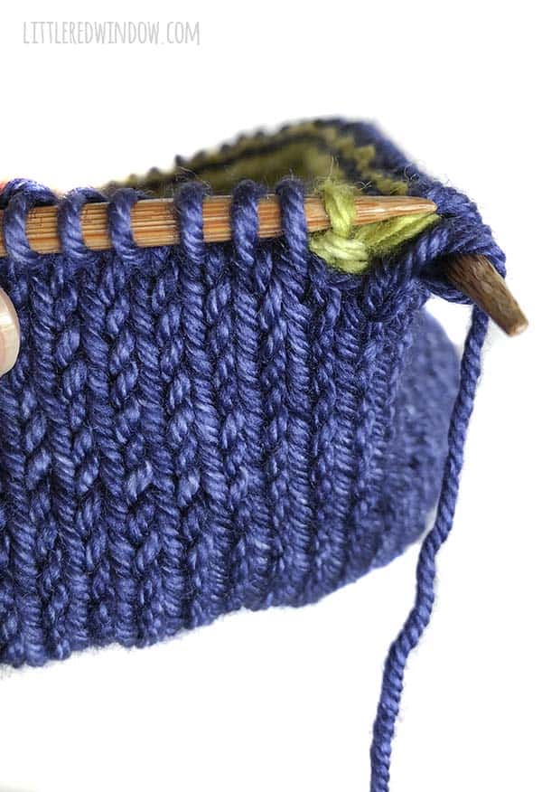 Double Brim Hat knitting pattern process photo