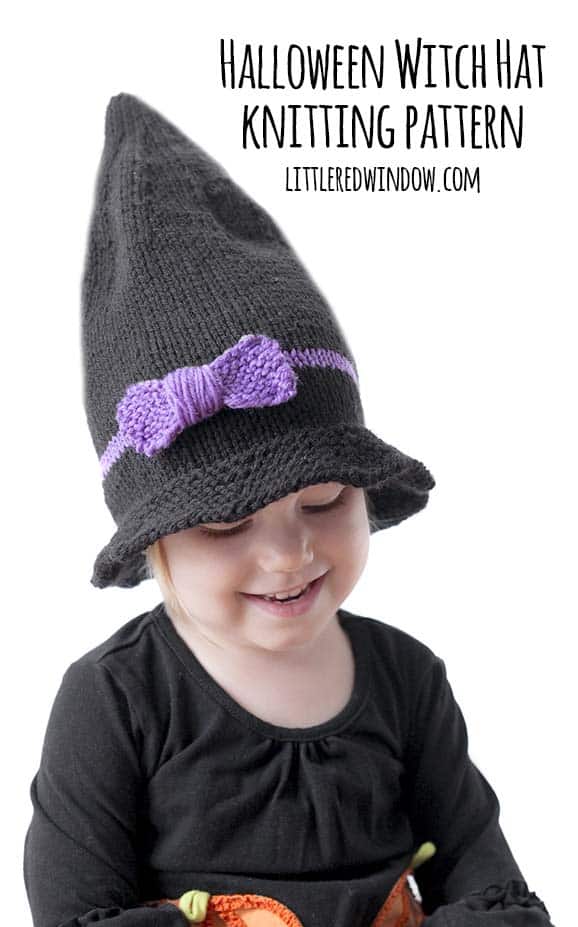 Little Witch Hat Knitting Pattern, the perfect knitting pattern for Halloween! 
