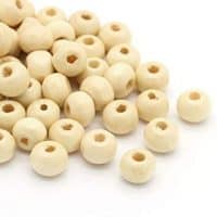 PEPPERLONELY Brand 500PC Natural Color Round Wood Spacer Beads 7mm Dia.(1/4 Inch) - 8mm Dia.(3/8 Inch)