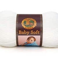 Lion Brand Babysoft Yarn (200) White Pompadour, White