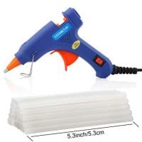 ccbetter Upgraded Mini Hot Melt Glue Gun with 30pcs Glue Sticks,Removable Anti-hot Cover Glue Gun Kit with Flexible Trigger for DIY Small Craft Projects & Sealing and Quick Daily Repairs 20-watt,Blue