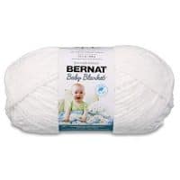 Bernat  Baby Blanket Yarn - (6) Super Bulky Gauge  - 10.5 oz -  White  - Single Ball  Machine Wash & Dry
