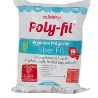 Fairfield PF16B Poly-Fil Premium Polyester Fiber, White, 1 Bag, 16-Ounce
