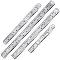 Mr. Pen- Steel Rulers, 4 Pieces (6, 8, 12, 14 inch) Rulers, Metal Ruler, Stainless Steel Ruler, School Ruler, Ruler Inches and Centimeters, Drawing Ruler, Measuring Ruler, 6 inch Ruler, 12 inch Ruler