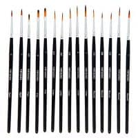 Virtuoso 15-Piece Fine Paintbrushes, Handmade Detail Paint Brush Set - for Acrylic, Watercolor, Oil - Includes Deluxe Carry-Case