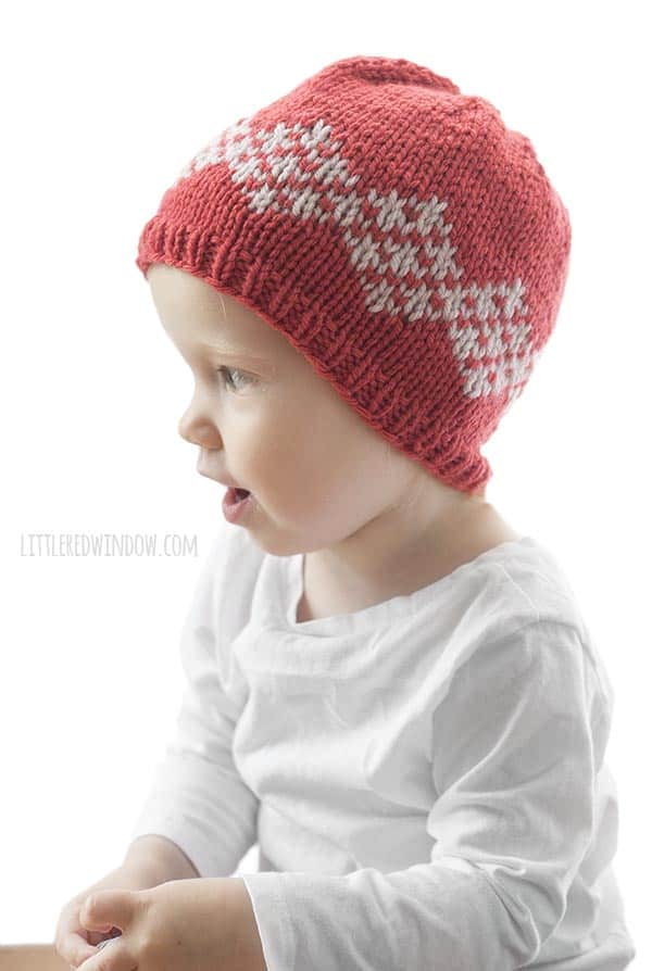 Double Diamond Hat Knitting Pattern for newborns, babies and toddlers! | littleredwindow.com