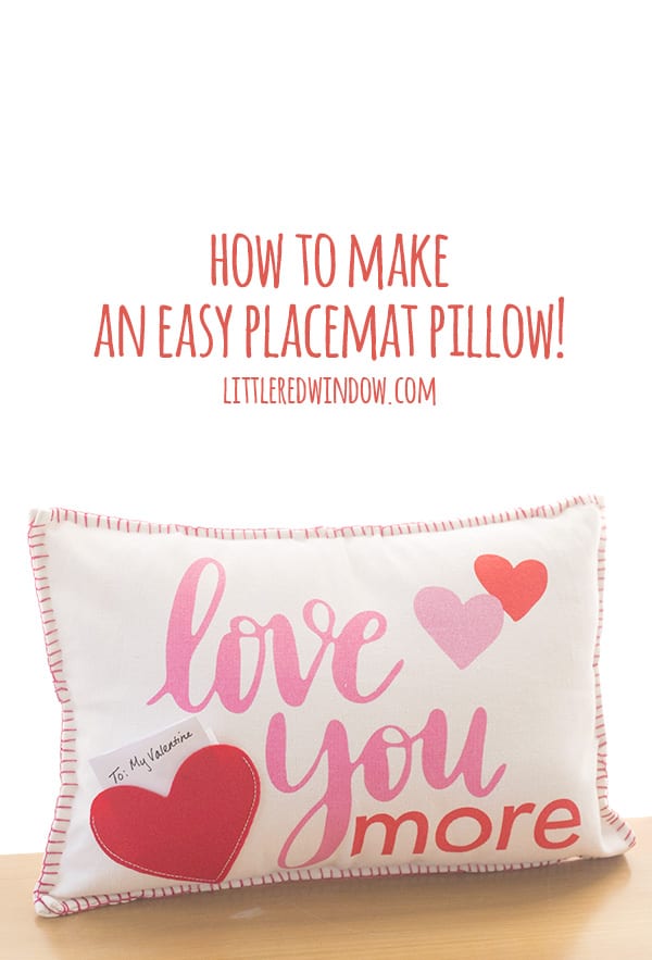 How to make an easy placemat pillow, no sewing machine necessary!