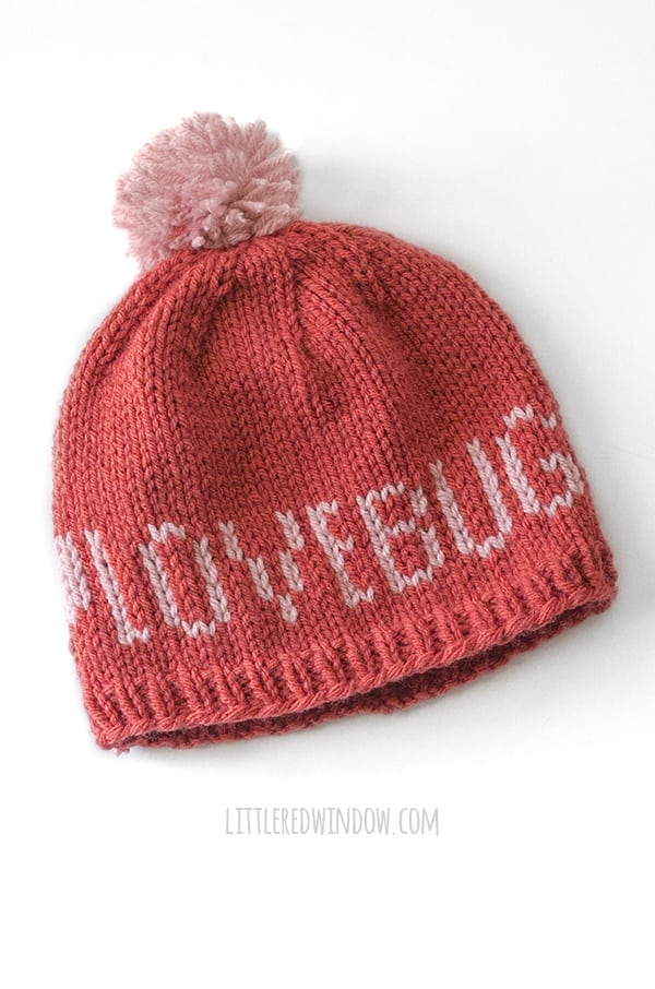 Lovebug Valentine Love Note Hat knitting pattern!