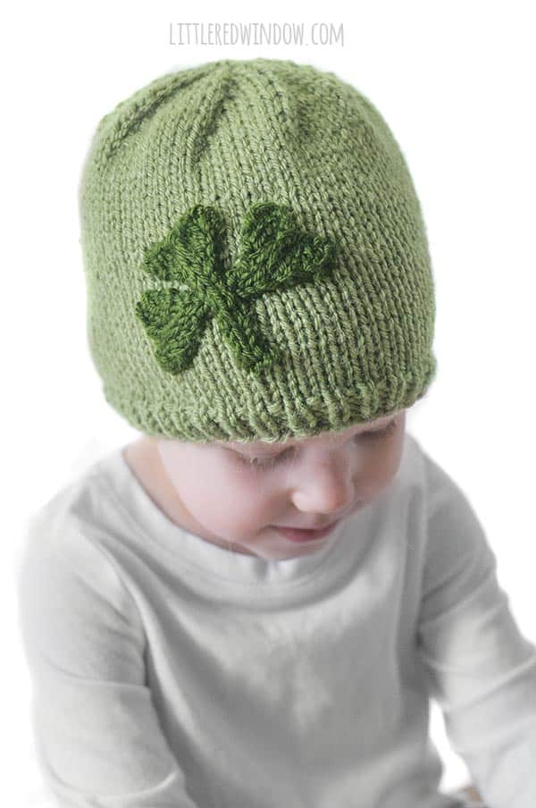 Kids love the Little Shamrock Hat knitting pattern, it's perfect for St. Patrick's Day!