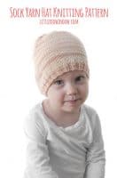 Sock yarn baby hat