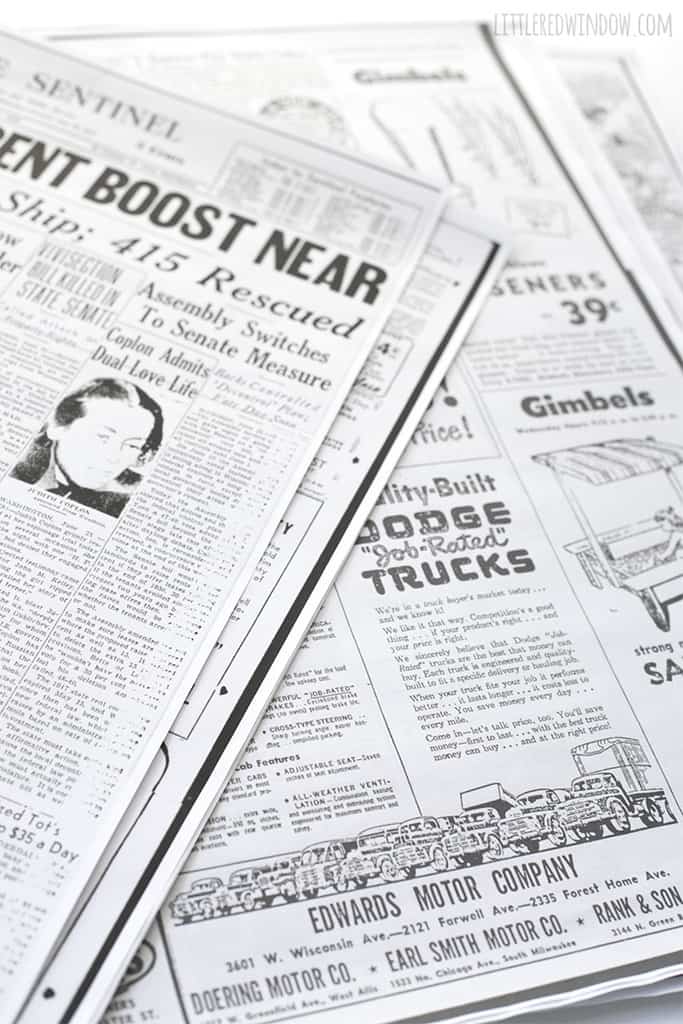 As long as you follow copyright laws, you can find tons of old newspapers to print, they make great gifts, see the news on the day you were born!