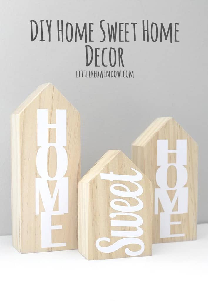 These cute DIY Home Sweet Home decor blocks make a great housewarming gift and they're so easy to make!