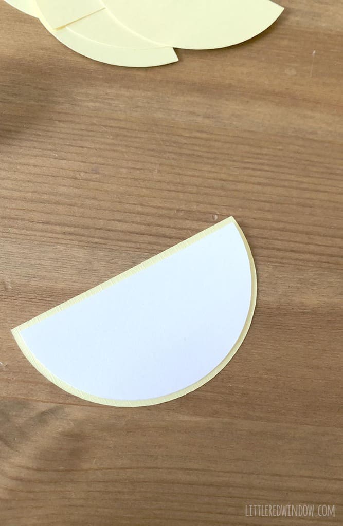 Glue the lemon slice shapes together with a glue stick