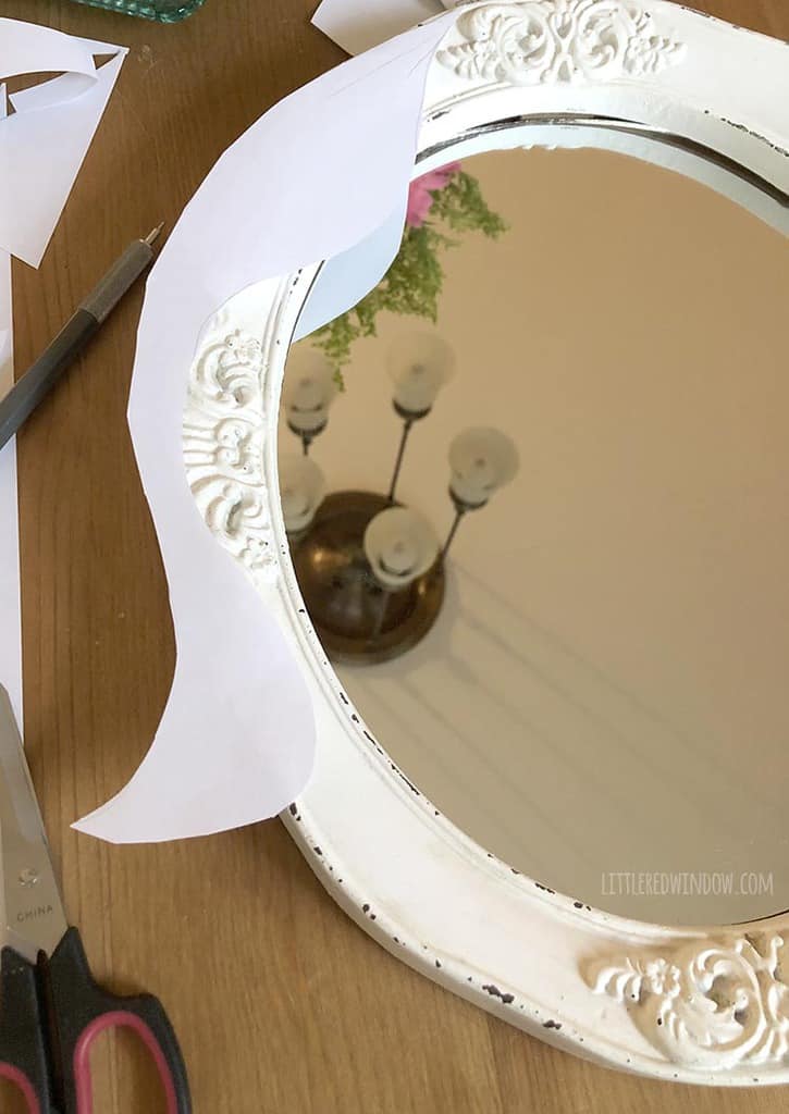 Test the template for the DIY unicorn mirror's hair