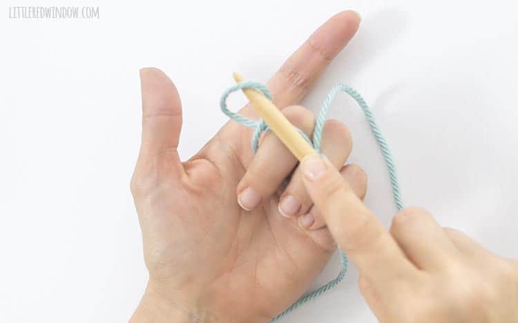 To cast on one stitch with the backward loop cast on, drop the stitch from your thumb
