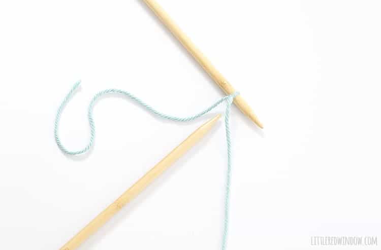 Start a knitted cast on with a slip knot