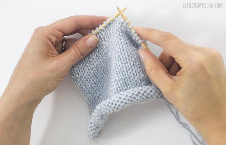 Learn how to knit the basic knit stitch!