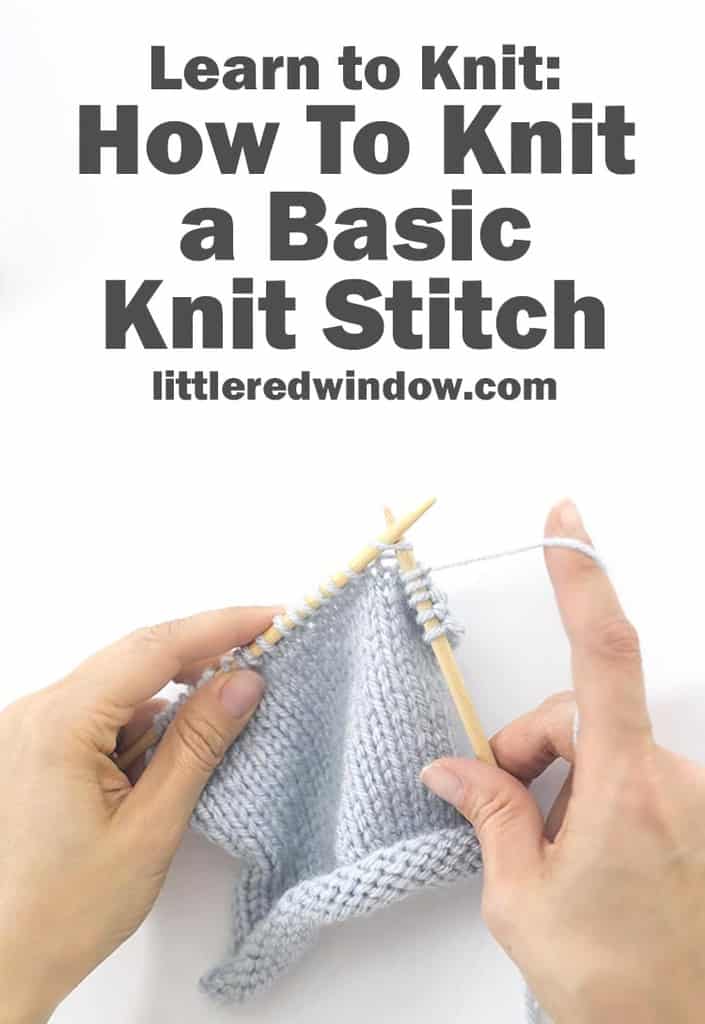 Learn how to knit a basic knit stitch!