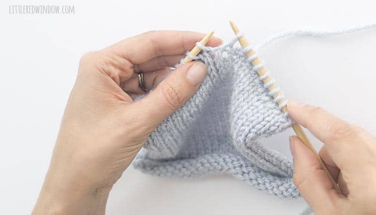 To sk2p, slip one stitch knitwise from the left needle to the right needle