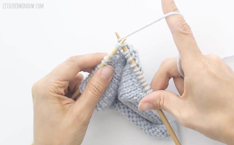 To continue your sk2p, knit two stitches together