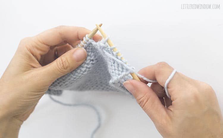 To finish an ssp stitch, drop the slipped stitches from the left knitting needle