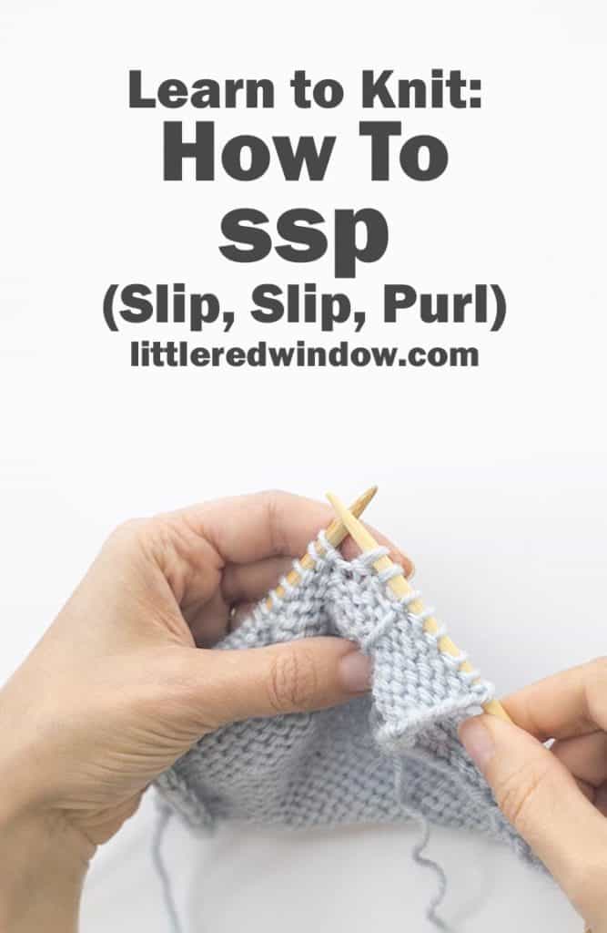 Learn how to do an ssp (Slip, Slip, Purl) stitch to decrease in your next knitting project!