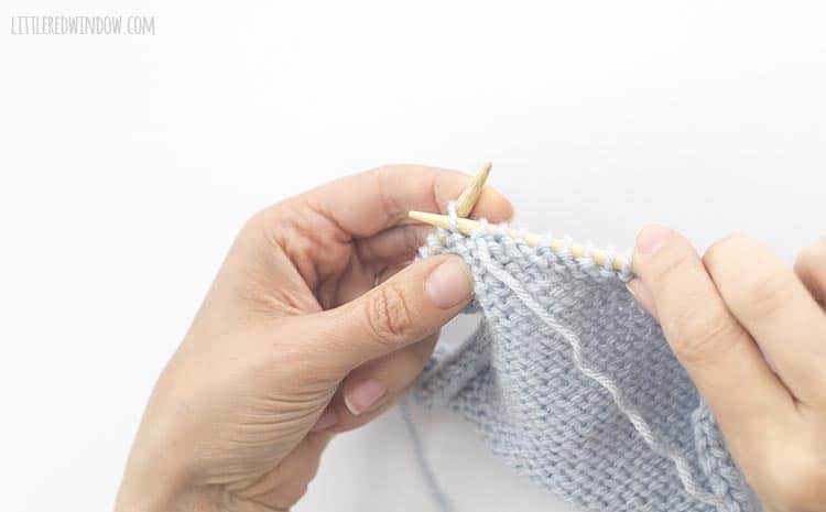 To do a pfb, start with your yarn in front