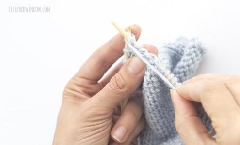 Learn to Knit Purl Front Back (pfb) Little Red Window