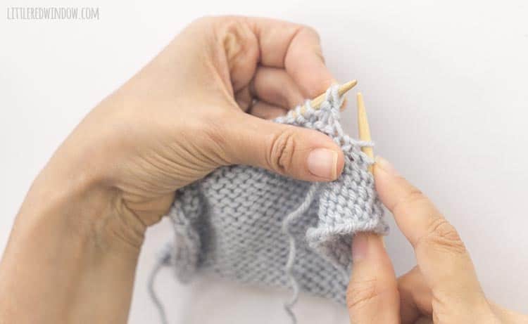To ptbl, insert the right needle into the BACK of the first stitch on the left needle from LEFT to RIGHT