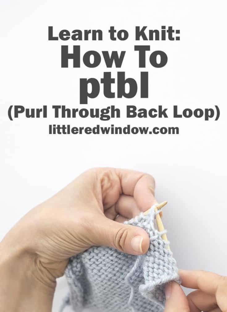 Learn how to knit a twisted purl stitch, the ptbl stitch with this easy tutorial!