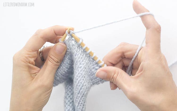 For an skp decrease in knitting, use the left needle to lift the first slipped stitch, up and over the knit stitch and off the right knitting needle