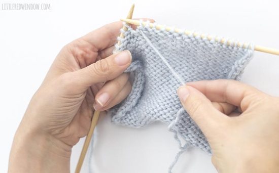 Learn to Knit - Purl Two Together (p2tog) - Little Red Window