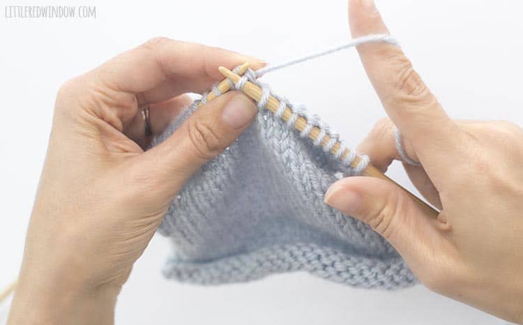 To finish an ssk stitch, pull the yarn through the slipped stitches